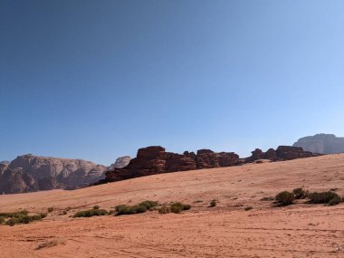 Wadi Rum Desert, Jordan. The red desert and Jabal Al Qattar mountain.Where some famous movies where shot,Star Wars,Lawrence of Arabia.