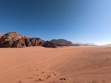 Wadi Rum Desert, Jordan. The red desert and Jabal Al Qattar mountain.Where some famous movies where shot,Star Wars,Lawrence of Arabia.