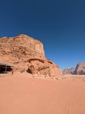 Wadi Rum Desert, Jordan. The red desert and Jabal Al Qattar mountain.Where some famous movies where shot,Star Wars,Lawrence of Arabia.