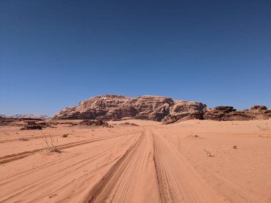 Wadi Rum Desert, Jordan. The red desert and Jabal Al Qattar mountain.Where some famous movies where shot,Star Wars,Lawrence of Arabia.
