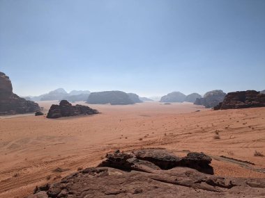 Wadi Rum Desert, Jordan. The red desert and Jabal Al Qattar mountain.Where some famous movies where shot,Star Wars,Lawrence of Arabia.