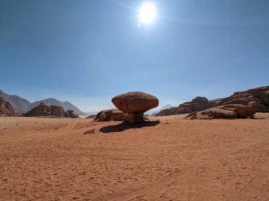 Wadi Rum Desert, Jordan. The red desert and Jabal Al Qattar mountain.Where some famous movies where shot,Star Wars,Lawrence of Arabia.