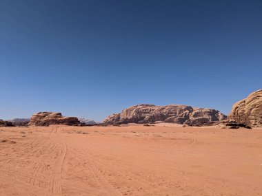 Wadi Rum Desert, Jordan. The red desert and Jabal Al Qattar mountain.Where some famous movies where shot,Star Wars,Lawrence of Arabia.