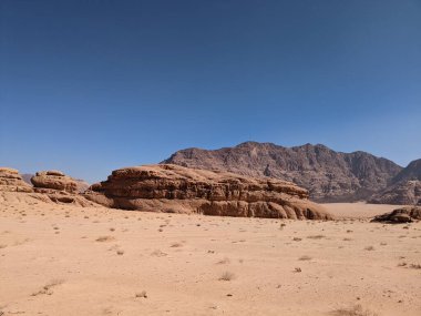 Wadi Rum Desert, Jordan. The red desert and Jabal Al Qattar mountain.Where some famous movies where shot,Star Wars,Lawrence of Arabia.