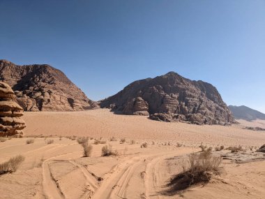 Wadi Rum Desert, Jordan. The red desert and Jabal Al Qattar mountain.Where some famous movies where shot,Star Wars,Lawrence of Arabia.