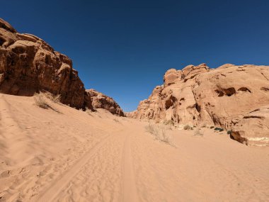 Wadi Rum Desert, Jordan. The red desert and Jabal Al Qattar mountain.Where some famous movies where shot,Star Wars,Lawrence of Arabia.