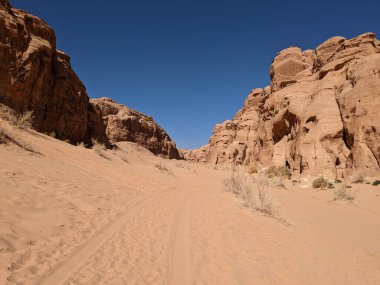 Wadi Rum Desert, Jordan. The red desert and Jabal Al Qattar mountain.Where some famous movies where shot,Star Wars,Lawrence of Arabia.