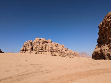 Wadi Rum Desert, Jordan. The red desert and Jabal Al Qattar mountain.Where some famous movies where shot,Star Wars,Lawrence of Arabia.