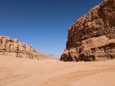 Wadi Rum Desert, Jordan. The red desert and Jabal Al Qattar mountain.Where some famous movies where shot,Star Wars,Lawrence of Arabia.