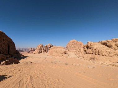 Wadi Rum Desert, Jordan. The red desert and Jabal Al Qattar mountain.Where some famous movies where shot,Star Wars,Lawrence of Arabia.