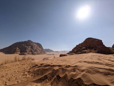 Wadi Rum Desert, Jordan. The red desert and Jabal Al Qattar mountain.Where some famous movies where shot,Star Wars,Lawrence of Arabia.