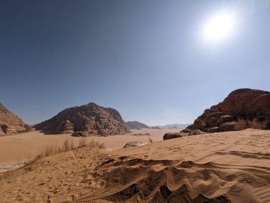 Wadi Rum Desert, Jordan. The red desert and Jabal Al Qattar mountain.Where some famous movies where shot,Star Wars,Lawrence of Arabia.