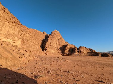 Wadi Rum Desert, Jordan. The red desert and Jabal Al Qattar mountain.Where some famous movies where shot,Star Wars,Lawrence of Arabia.