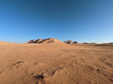Wadi Rum Desert, Jordan. The red desert and Jabal Al Qattar mountain.Where some famous movies where shot,Star Wars,Lawrence of Arabia.