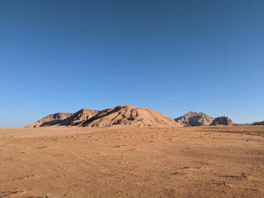 Wadi Rum Desert, Jordan. The red desert and Jabal Al Qattar mountain.Where some famous movies where shot,Star Wars,Lawrence of Arabia.