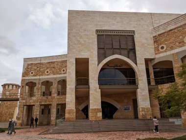 Irbid, Ürdün-29 Ocak 2023: Ürdün Bilim ve Teknoloji Üniversitesi, Irbid 'te, Ürdün' deki Irbid Teknoloji Üniversitesi öğrencileri için güzel bir kampüs