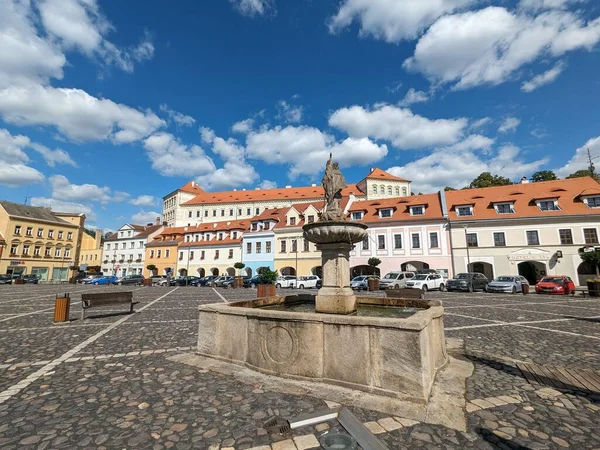 Bilina República Checa Julho 2023 Bilina Centro Histórico Cidade Com — Fotografia de Stock