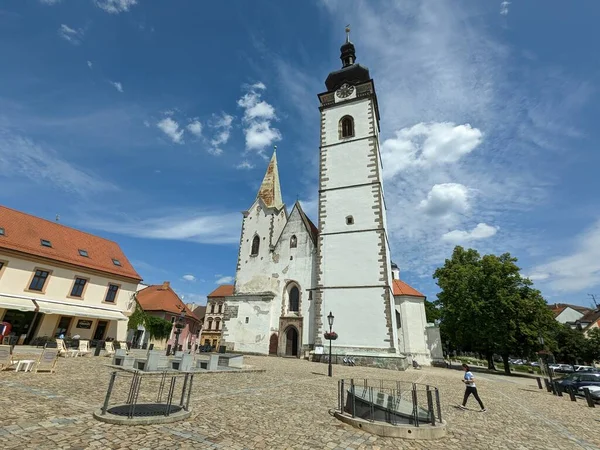 ピシェの町の街並み 歴史的な都市中心の空中パノラマ景観 チェコ共和国 ヨーロッパの詩の街の風景 — ストック写真