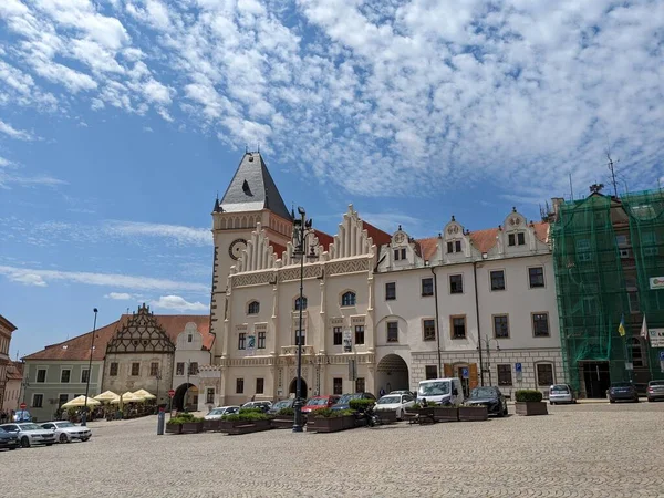 南ボヘミアの旧市街広場とタバーの歴史的な街の中心部 チェコ共和国ヨーロッパ パノラマ風景 — ストック写真