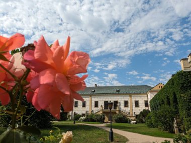 Castolovice şatosu ve güzel bahçeli kale parkı, Bohemya, Çek Cumhuriyeti, Avrupa