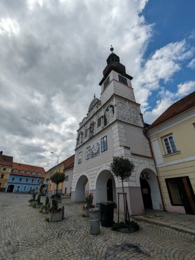 Volyne, Çek Cumhuriyeti-18 Temmuz 2023: Volyne Town salon tarihi şehir merkezi ve eski kasaba meydanı manzarası, Çek Cumhuriyeti, Avrupa
