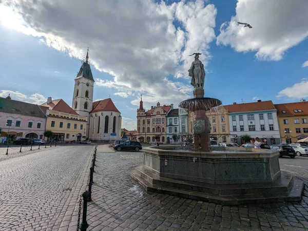 Vodňany Česká Republika Historické Centrum Města Panorama Staroměstském Náměstí Česká — Stock fotografie