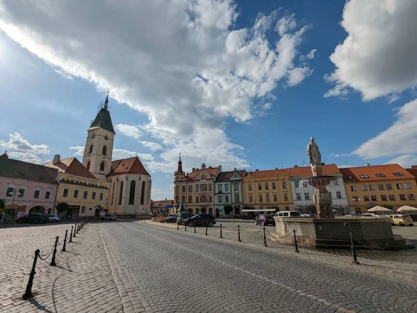 Vodnany Tschechische Republik Juli 2023 Vodnany Kathedrale Historisches Stadtzentrum Und — Stockfoto