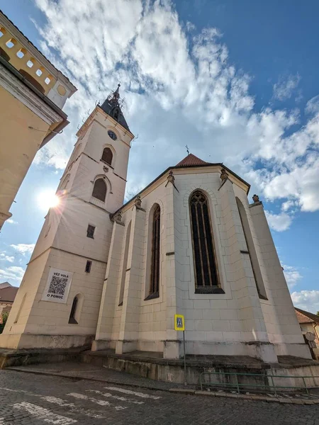 Vodnany Repubblica Ceca Luglio 2023 Cattedrale Vodnany Centro Storico Piazza — Foto Stock