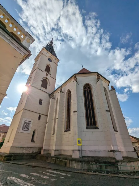 Vodnany Tsjechië Juli 2023 Vodnany Kathedraal Historisch Centrum Oude Stadsplein — Stockfoto