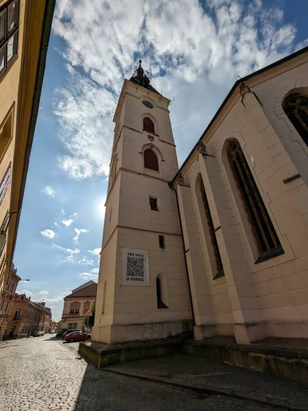 Vodnany Tsjechië Juli 2023 Binnenstad Van Vodnany Kerk Historisch Centrum — Stockfoto