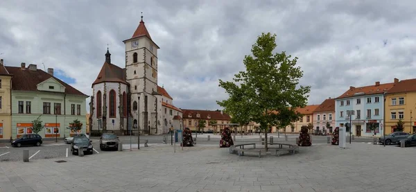 Horazdovice Tsjechië Juli 2023 Horazdovice Centrum Stadhuis Panoramisch Uitzicht Historische — Stockfoto