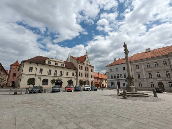 Horazdovice República Checa Julio 2023 Centro Ciudad Horazdovice Ayuntamiento Vista —  Fotos de Stock