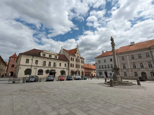 Horazdovice Czechy Lipca 2023 Centrum Miasta Horazdovice Ratusz Widok Panoramiczny — Zdjęcie stockowe