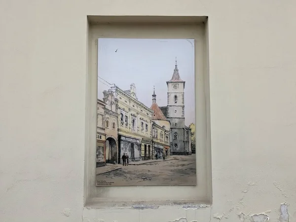 2023年7月24日 Horazdovice市中心 街头艺术 古城的历史照片 街头展览 — 图库照片