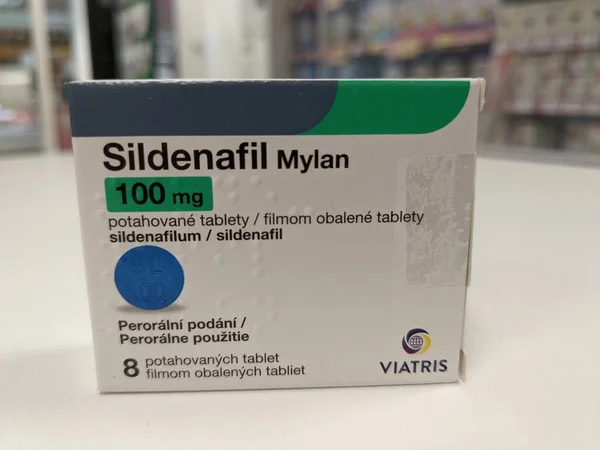Medicamento Genérico Sildenafil Diversos Productores Producido Originalmente Por Pfizer Bajo — Foto de Stock