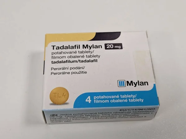 stock image Cialis under generics drug name Tadalafil,used as an erectile dysfunction treatment and enlarged prostate therapy,active substance Tadalafil