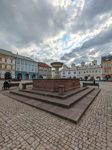 Kolin Çek Cumhuriyeti Temmuz 2023 Çeşmeli Sütunlu Kolin Şehir Meydanı — Stok fotoğraf