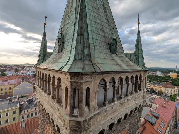 Kolin Stadtplatz Mit Brunnen Und Säule Historisches Stadtzentrum Und Kathedrale — Stockfoto