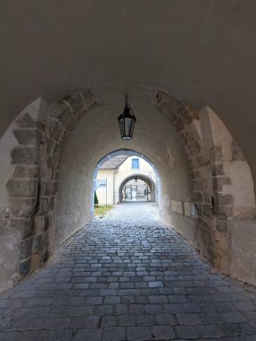 Kolin şehir meydanında çeşme ve sütun, tarihi şehir merkezi ve katedral, eski kasaba meydanı, Çek Cumhuriyeti, Avrupa