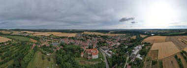 Cervena Recice kalesi hava manzarası, Czech şehir manzarası, vysocina bölgesi, Çek Cumhuriyeti, Avrupa