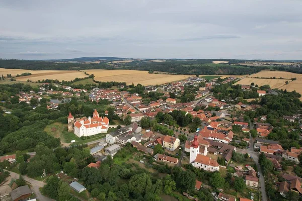 Cervena Recice Château Vue Panoramique Aérienne Paysage Urbain Tchèque Région — Photo