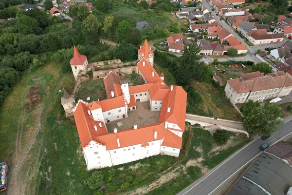 Cervena Recice Замок Вид Повітряну Панораму Чеський Міський Пейзаж Вісокіна — стокове фото