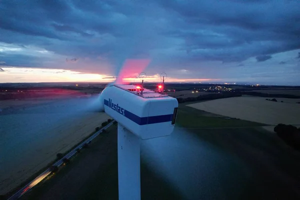 wind turbine aerial panorama view, renewable energy resources, wind powerplant,huge wind turbine,engineering technology,green enery, green deal European union,energy sel sufficiency