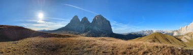 Dolomite Alpleri, Canazei, Piz Boe, Col Rodella, Passo Sella, Sella Grupe, Trentino, Sudtirol, Dolomitler, İtalya, İtalya, hava manzarası,