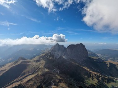 Dolomite Alpleri, Canazei, Piz Boe, Passo Sella, Col Rodella, Sella Grupe, Trentino Alto Adige bölgesi, Sudtirol, Dolomites, İtalya