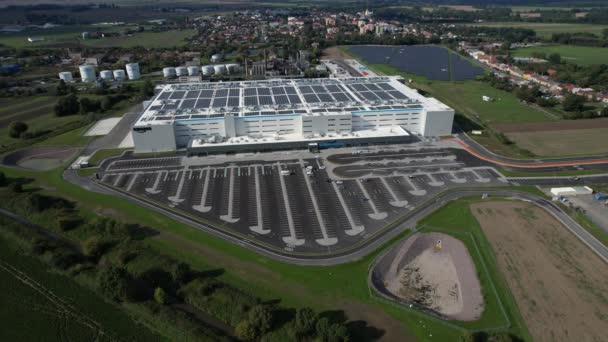 Σύγχρονη Διανομή Logistic Κέντρο Εναέρια Drone Άποψη Της Βιομηχανικής Εφοδιαστικής — Αρχείο Βίντεο