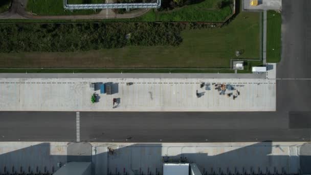 Centro Logístico Distribución Moderna Vista Aérea Drones Zona Logística Industrial — Vídeo de stock
