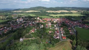 Bavorov tarihi eski Bohem kasabası hava manzarası, Güney Bohemya, Çek Cumhuriyeti, Avrupa şehir manzarası