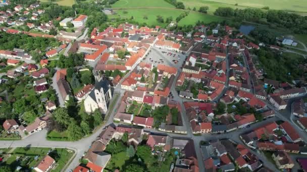 Bavorov Historiska Gamla Bohemiska Staden Antenn Panorama Landskap Utsikt Södra — Stockvideo