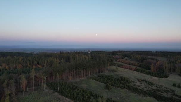 Vista Panorámica Aérea Torre Observación Velky Kosir Slatinky República Checa — Vídeos de Stock